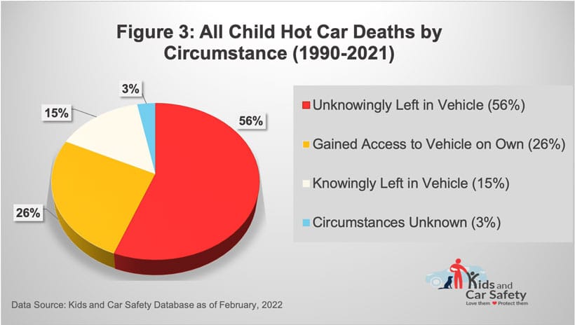 hot car deaths circumstances by type
