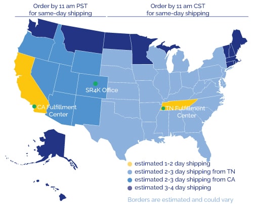 Safe Ride 4 Kids domestic shipping estimates