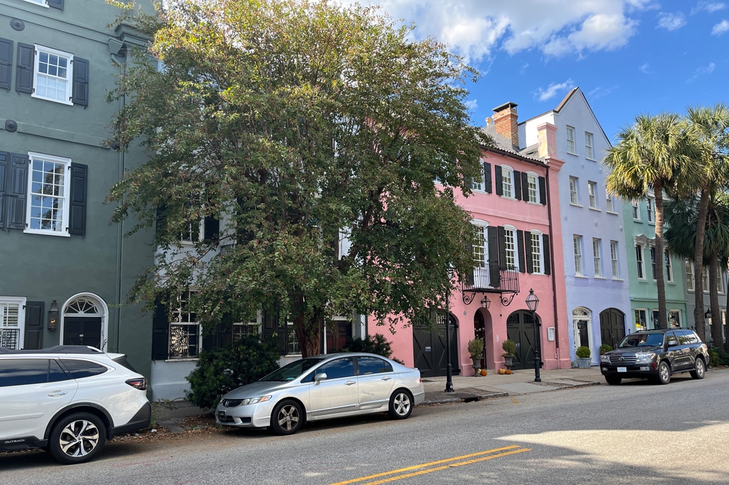 Rainbow row Charleston spring break road trips